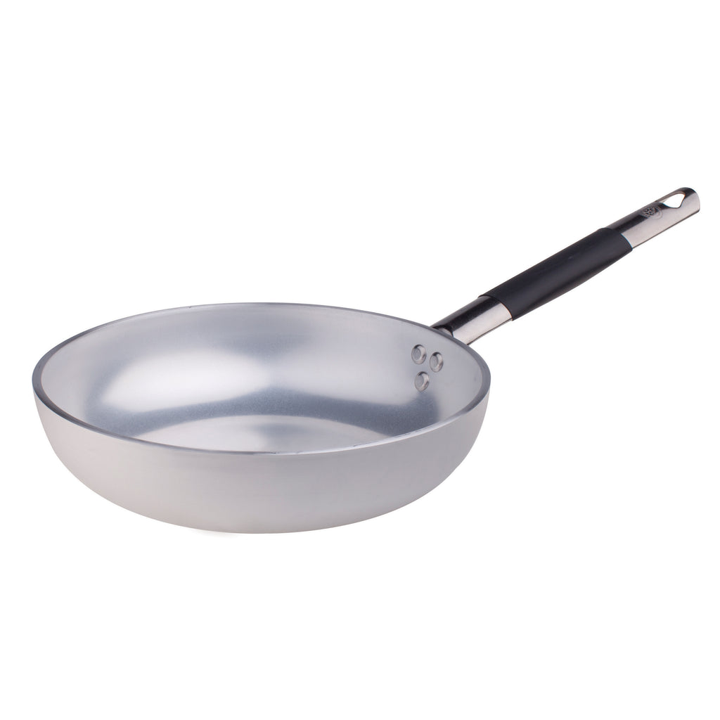 Agnelli Aluminum 5mm Curved Saute & Sauteuse Pan with Stainless Steel Rubber Handle, 11-Inches