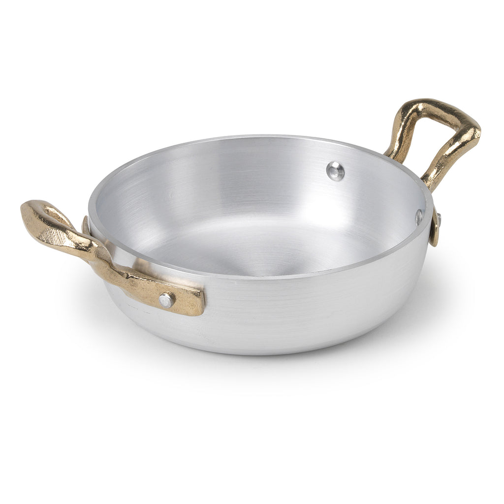 Professional Aluminum Wok Pot with Two Brass Handles