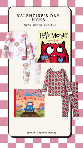 Valentines day gifts with two PJ options and two books