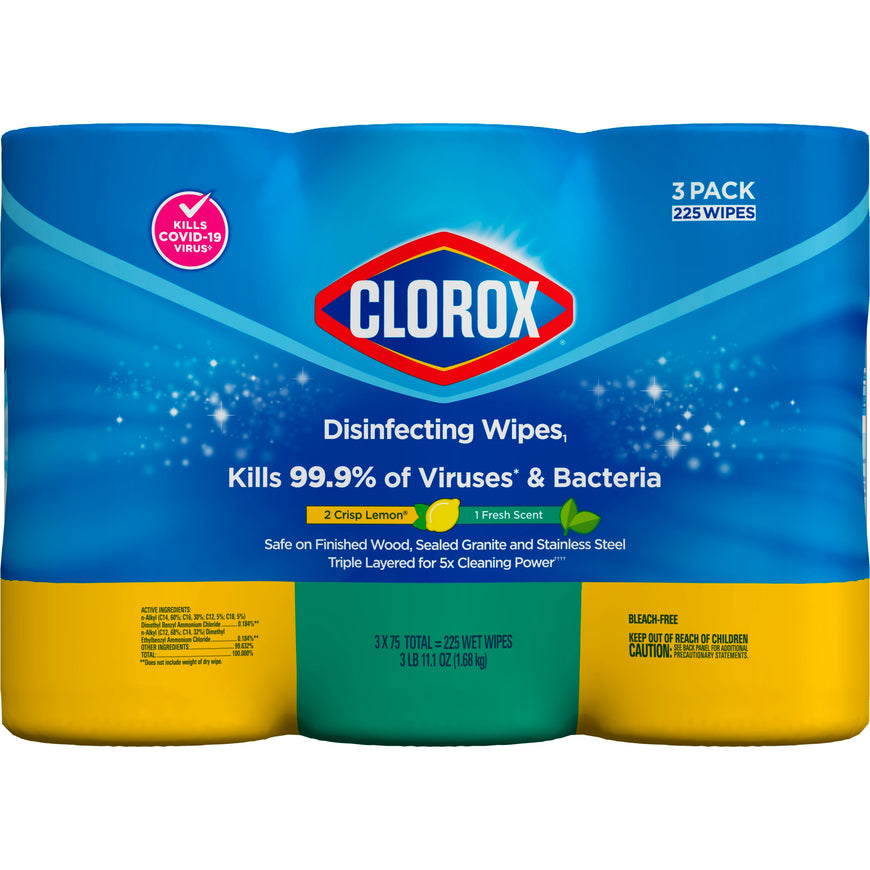 Clorox Disinfecting Wipes 225 Count Value Pack Crisp Lemon And Fre Fundshine
