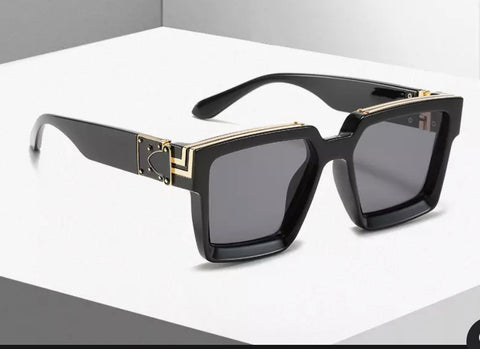 Retro Trillionaire Square Thick Frame Fashion Sunglasses Millionaire ...