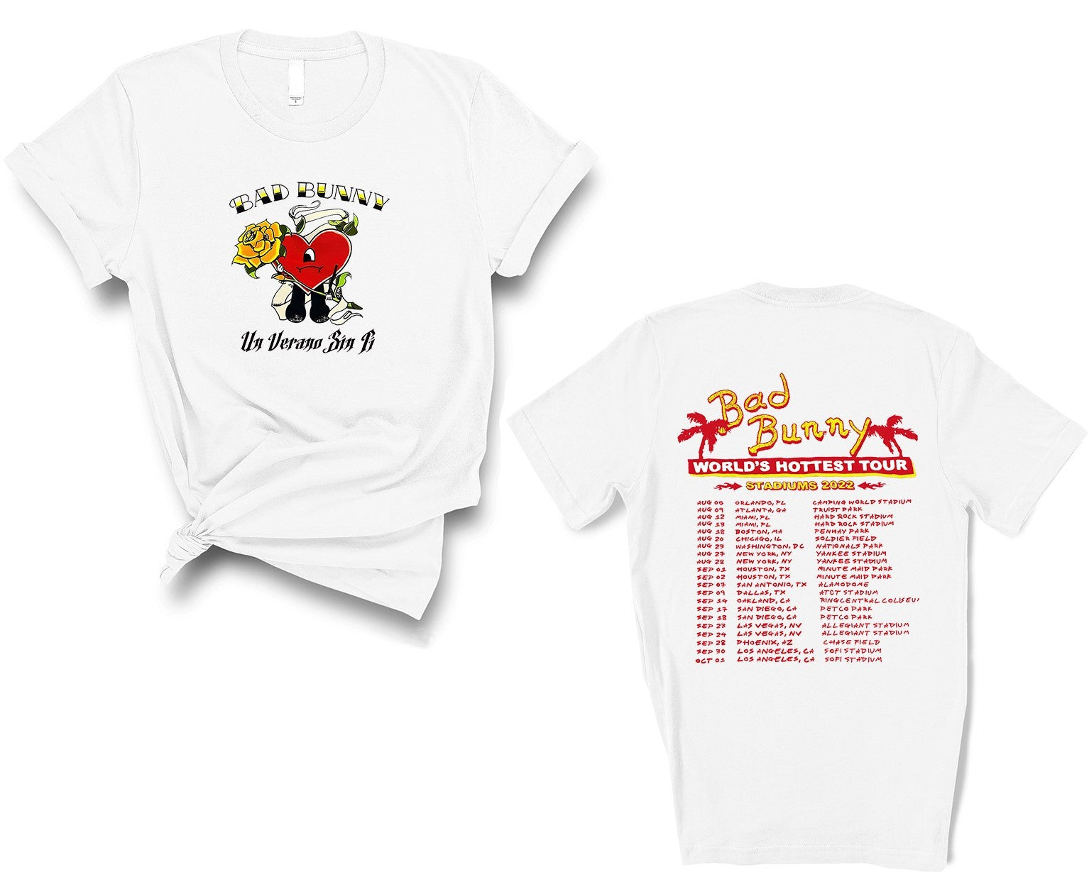 Bad Bunny Un Verano Sin Ti Merch Official World s Hottest Tour 2022 Shirt -  Best Seller Shirts Design In Usa