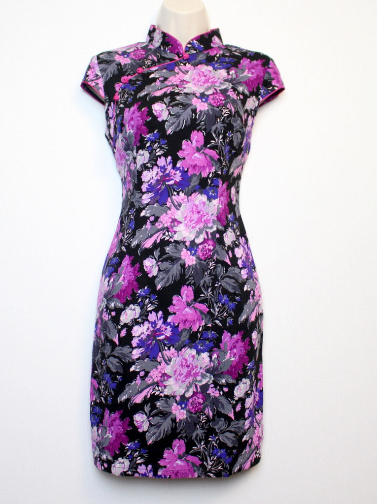 black and purple floral dress