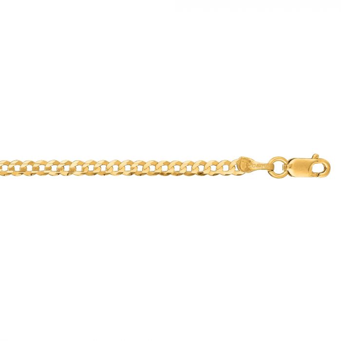 18k Gold filled EP tarnish resistant curb chain style width 7mm/10mm/1