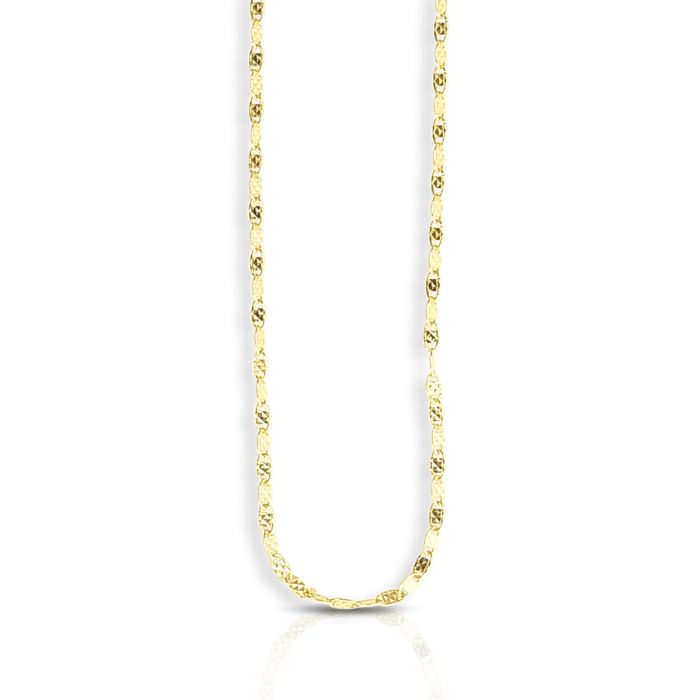 14K Gold Puffed Mariner Link Chain Necklace 18 20 