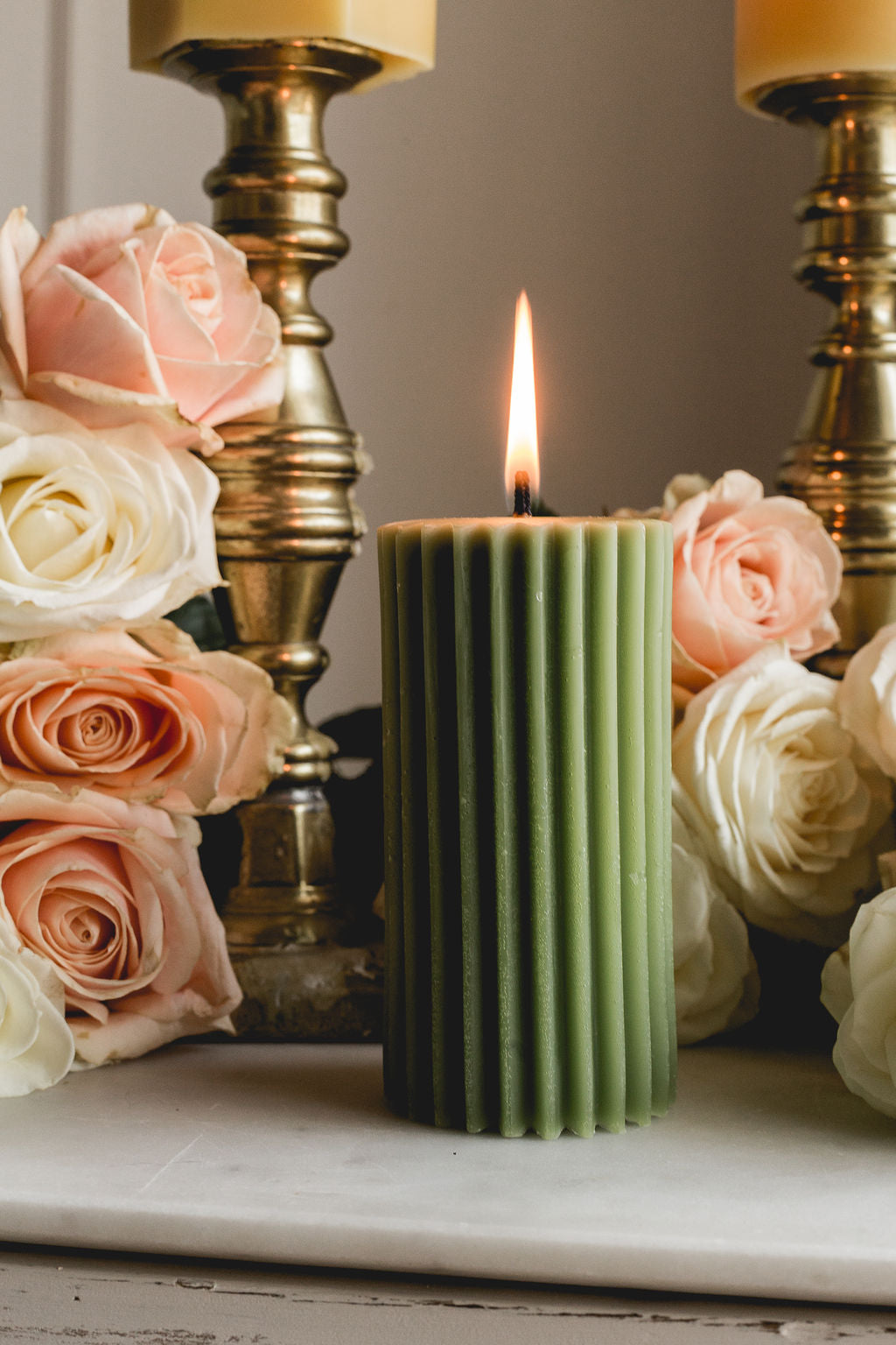 Beeswax Fluted Pillar Candle – Candlestock