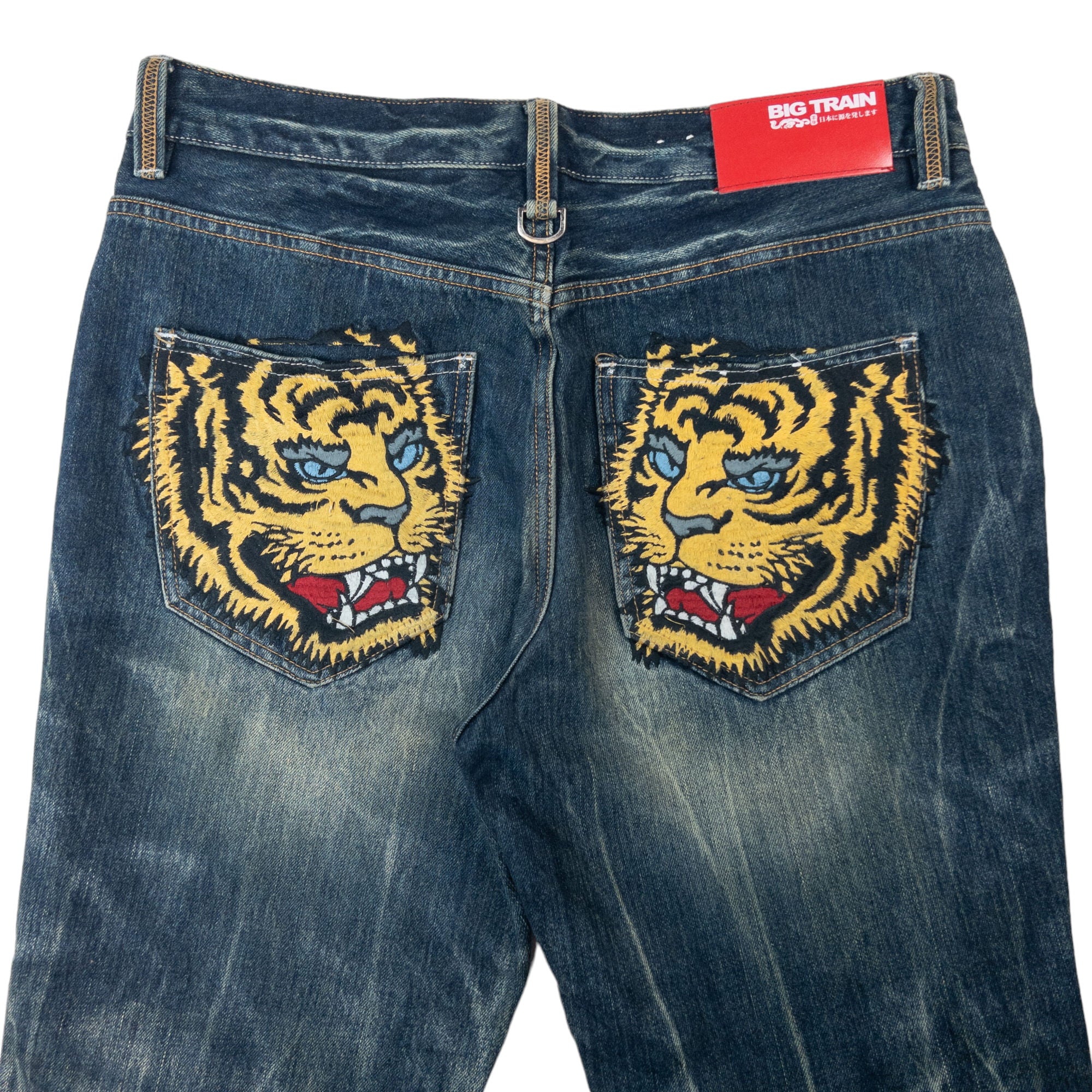 image of Vintage Big Train Japanese Tiger Embroidered Denim Jeans Size W36