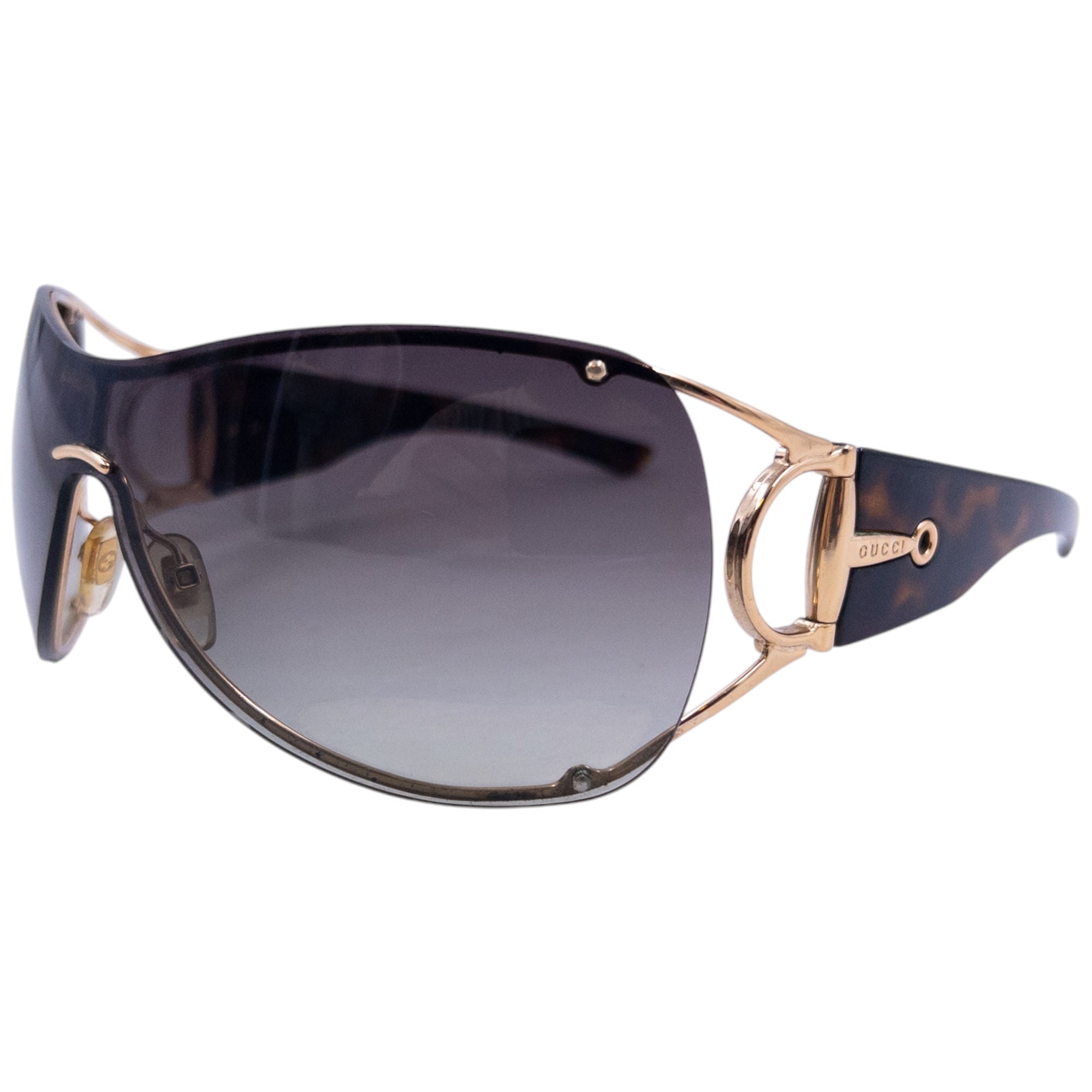image of Vintage Gucci Horse Bit Tortoise Shell Sunglasses