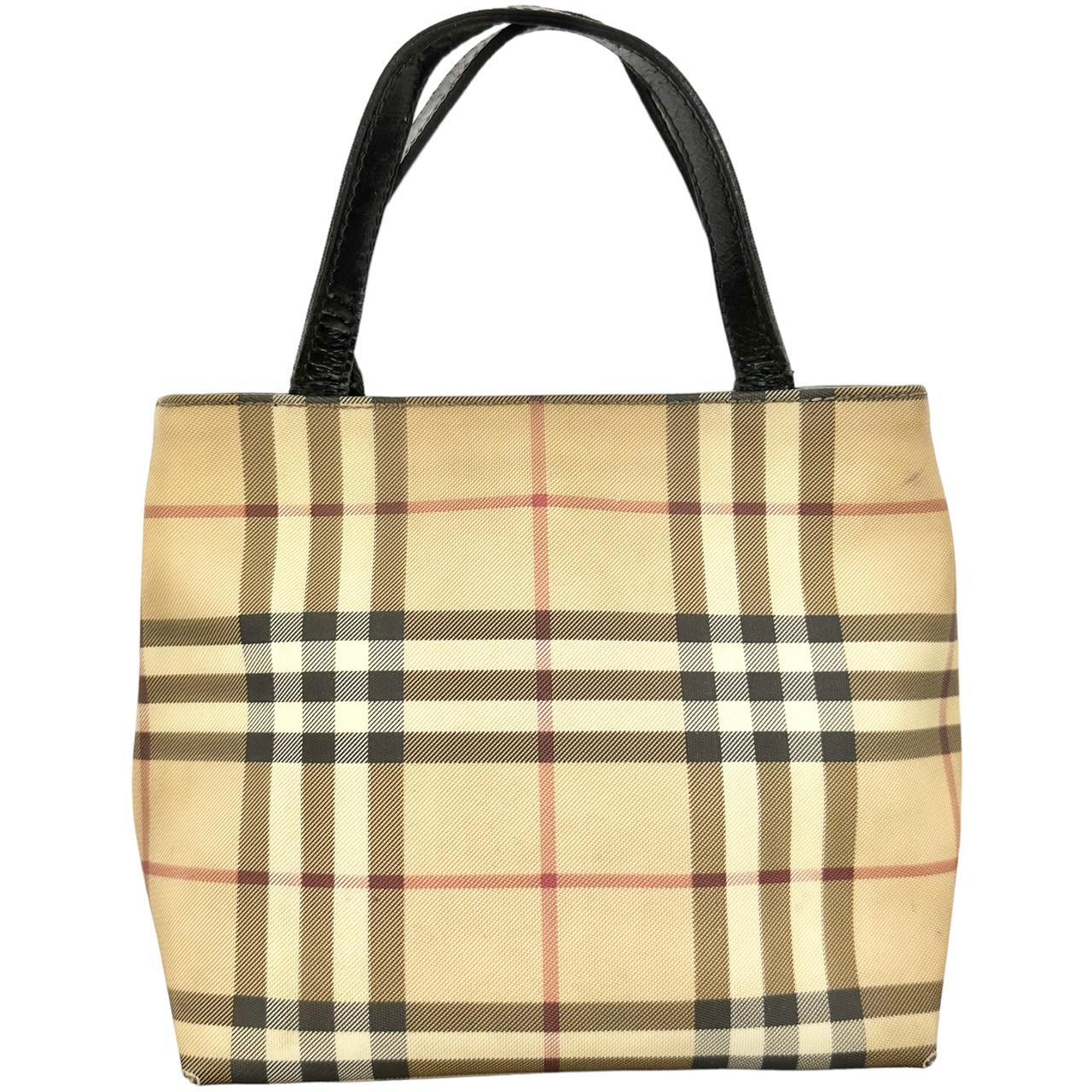 Vintage Burberry Classic Beige Nova Check Fabric Handbag With -  UK