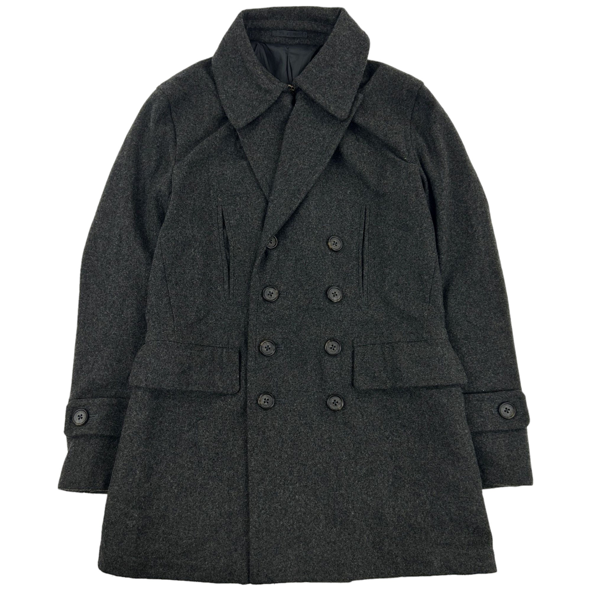 image of Vintage PPFM Double Breasted Peacoat Style Wool Blend Coat Size M