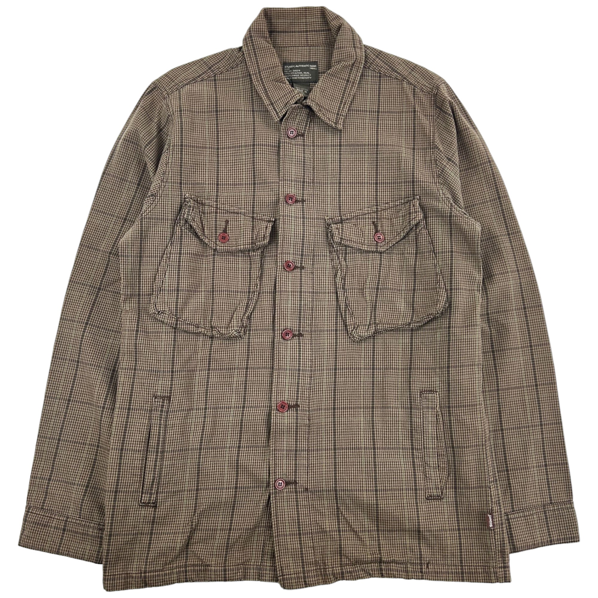 image of Vintage Stussy Check Pattern Jacket Size L