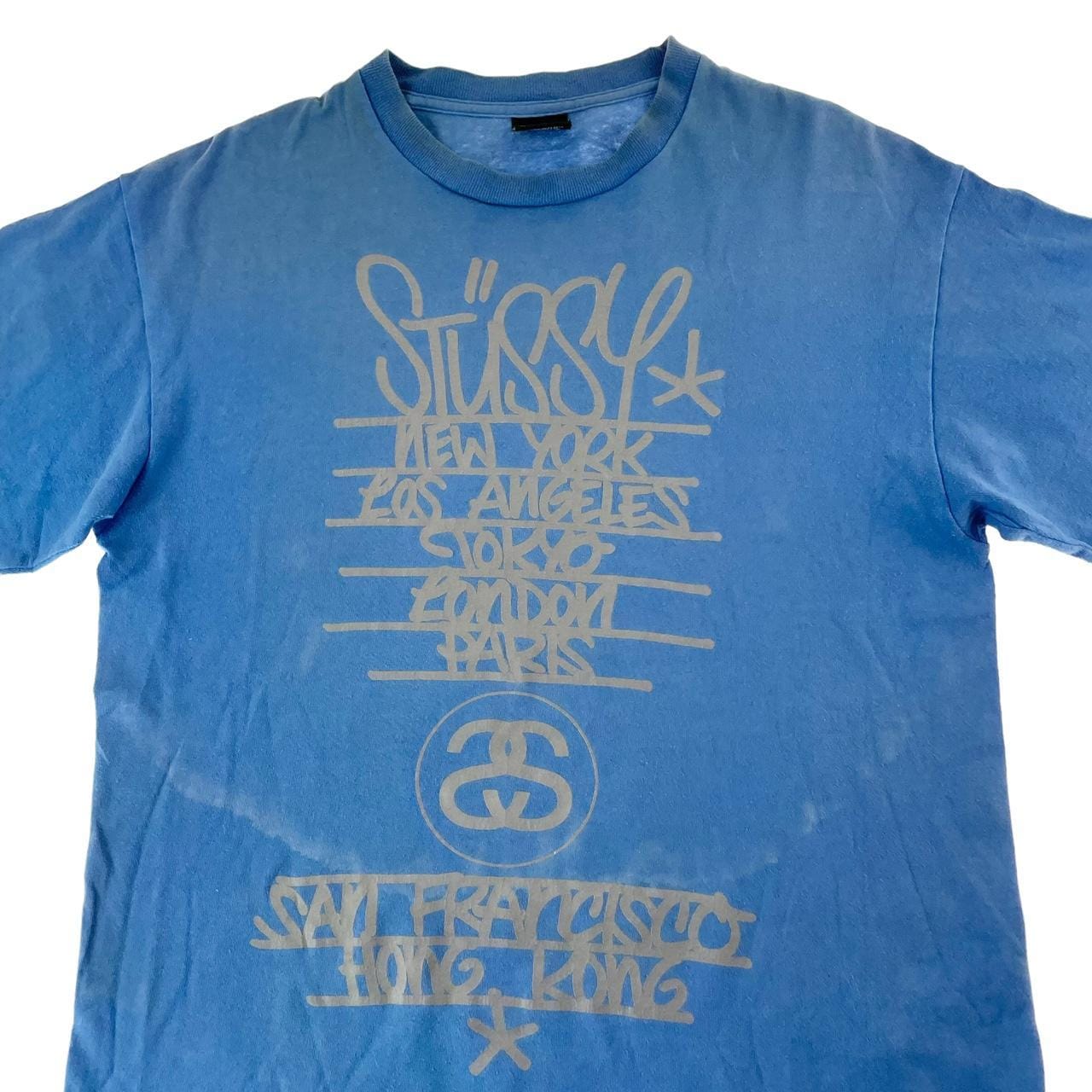 Vintage Stussy skull monogram t shirt size L - second wave vintage store