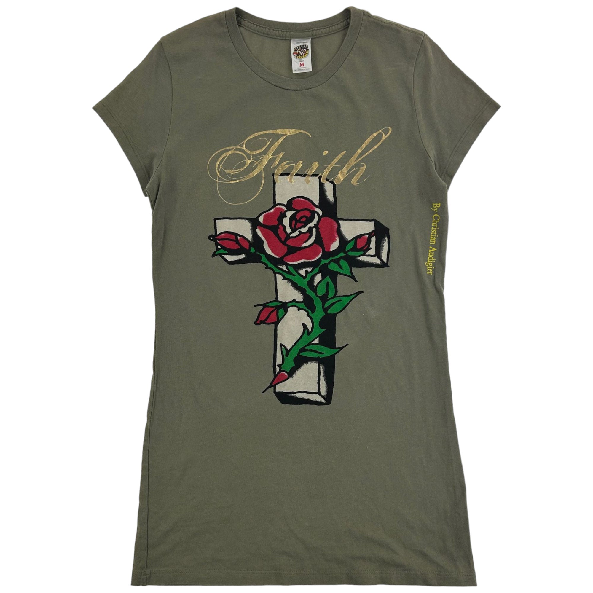 image of Vintage Ed Hardy Rose Long T-Shirt Women's Size M