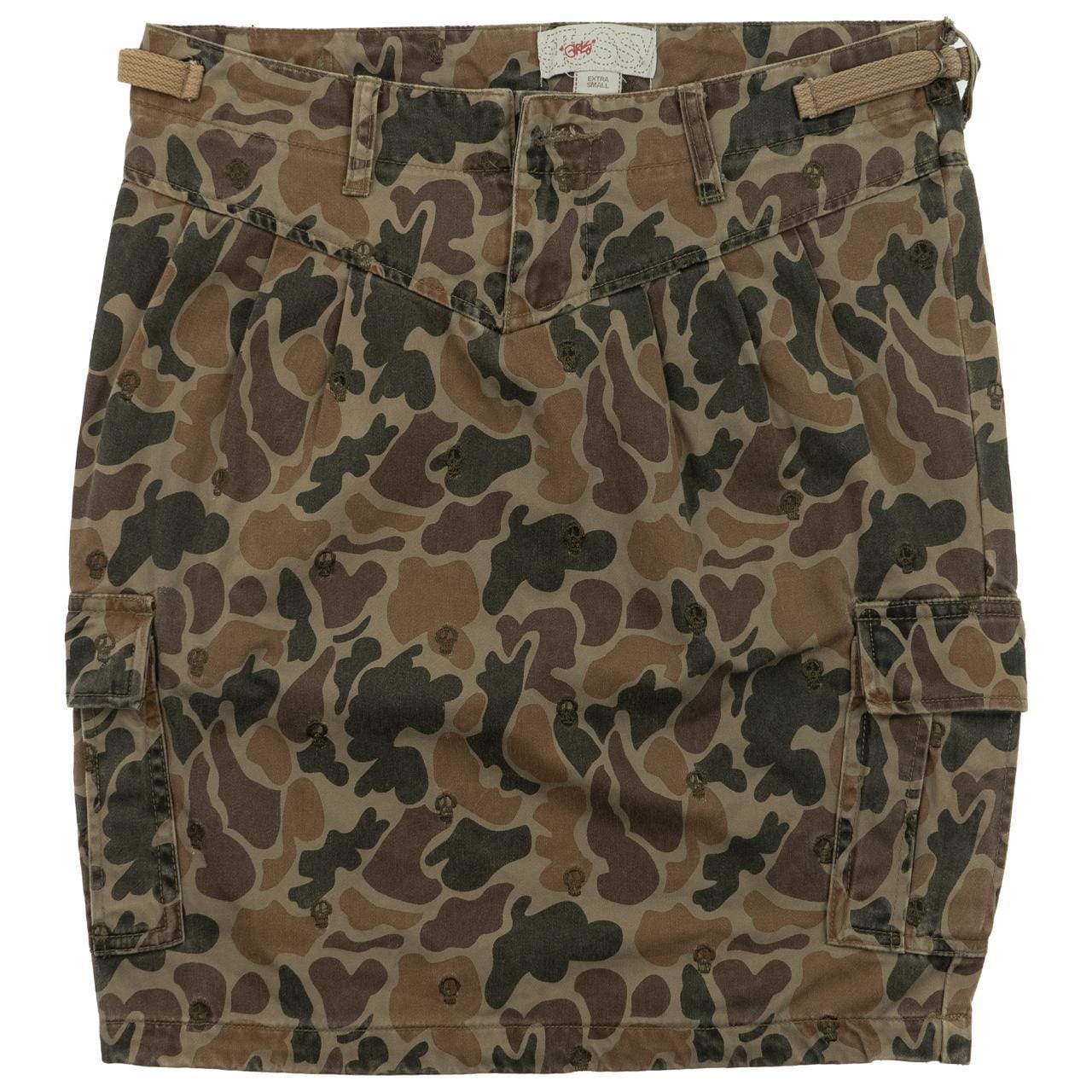 image of Vintage Stussy Camo Skull Skirt Size W30