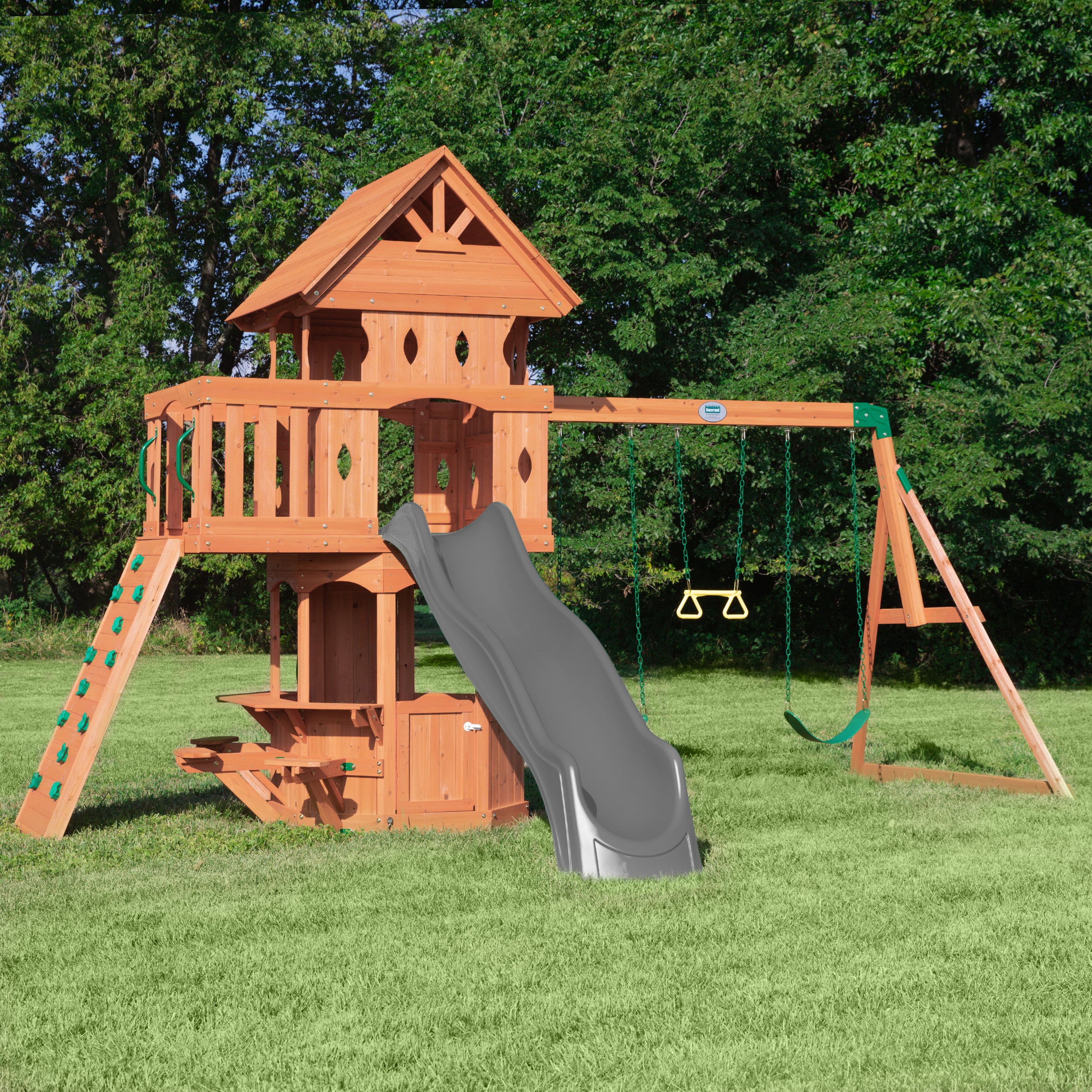 Woodland Outdoor Wooden Swing Set - Backyard Discovery