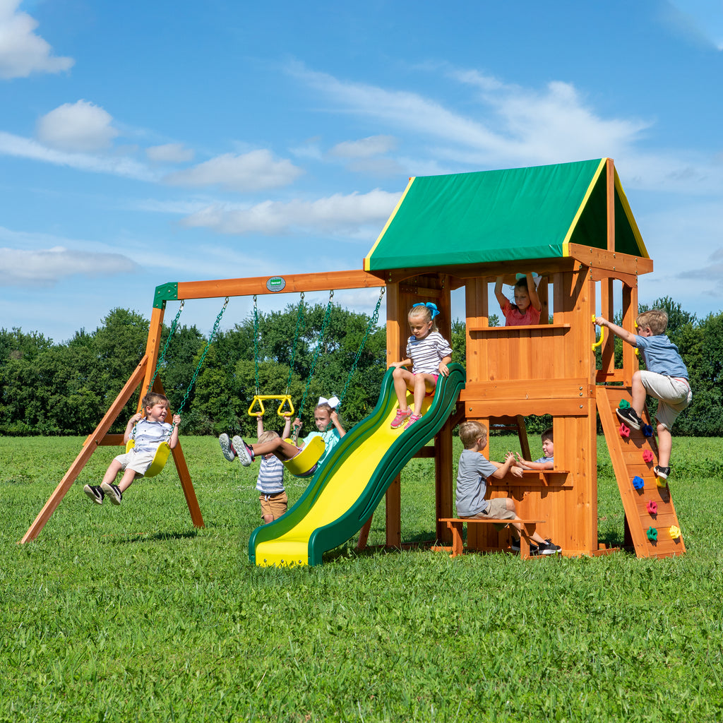 wooden outdoor playsets on sale