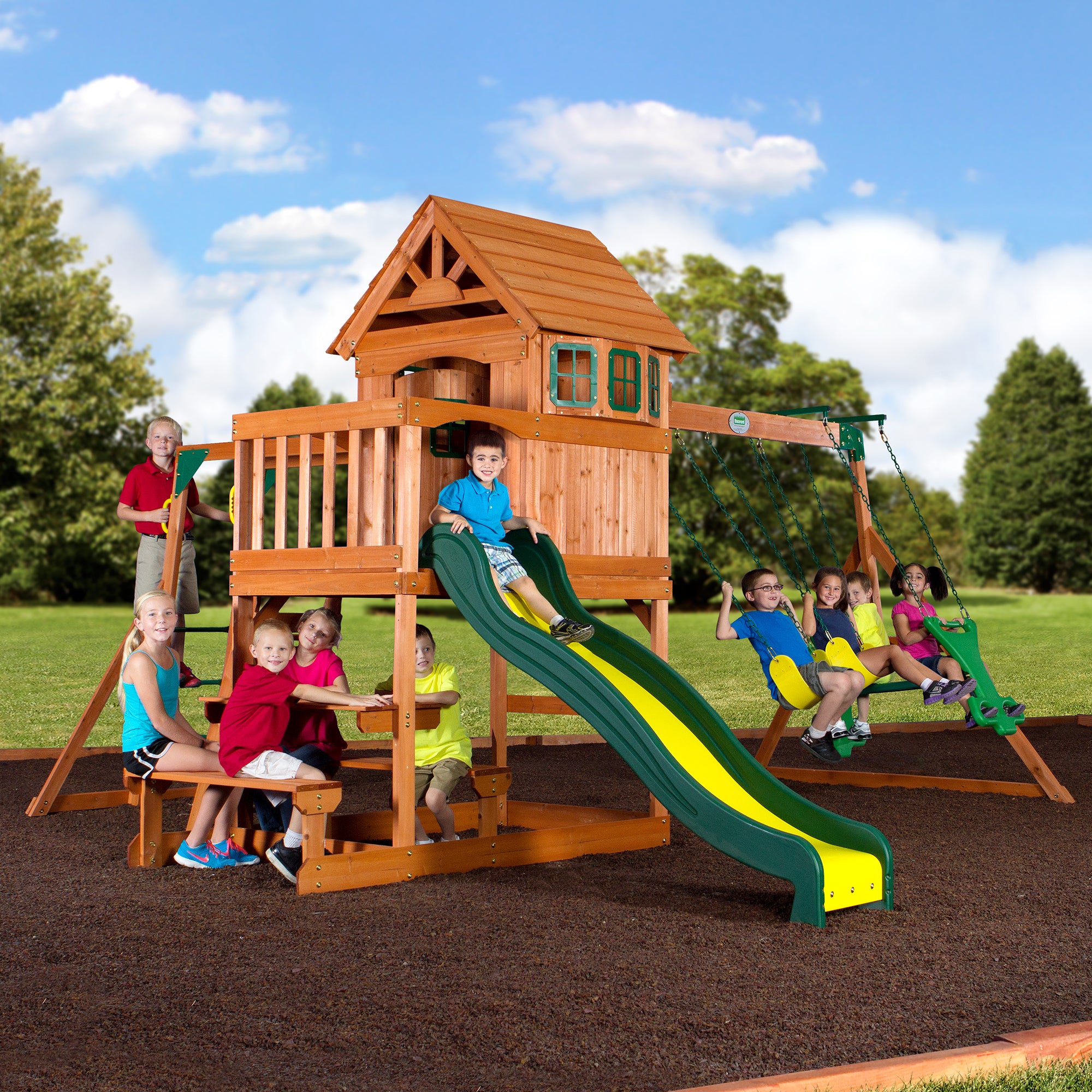 springboro wooden swing set