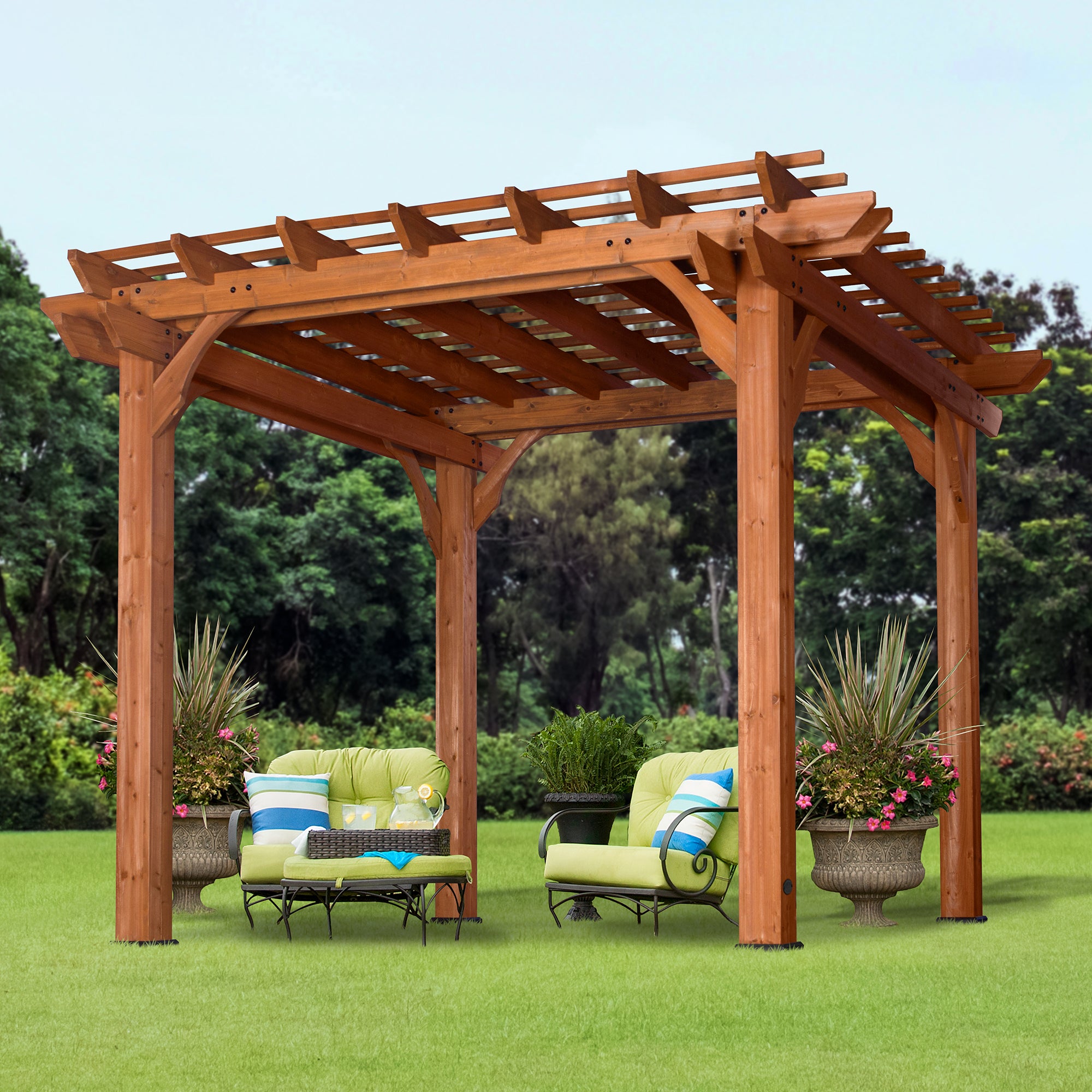 10' x 10' Wooden Pergola For Patios | Backyard Discovery