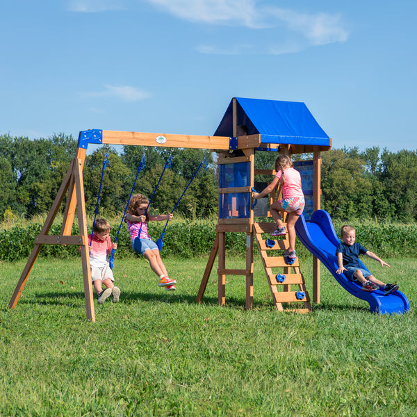 backyard discovery oakmont all cedar wood playset swing set