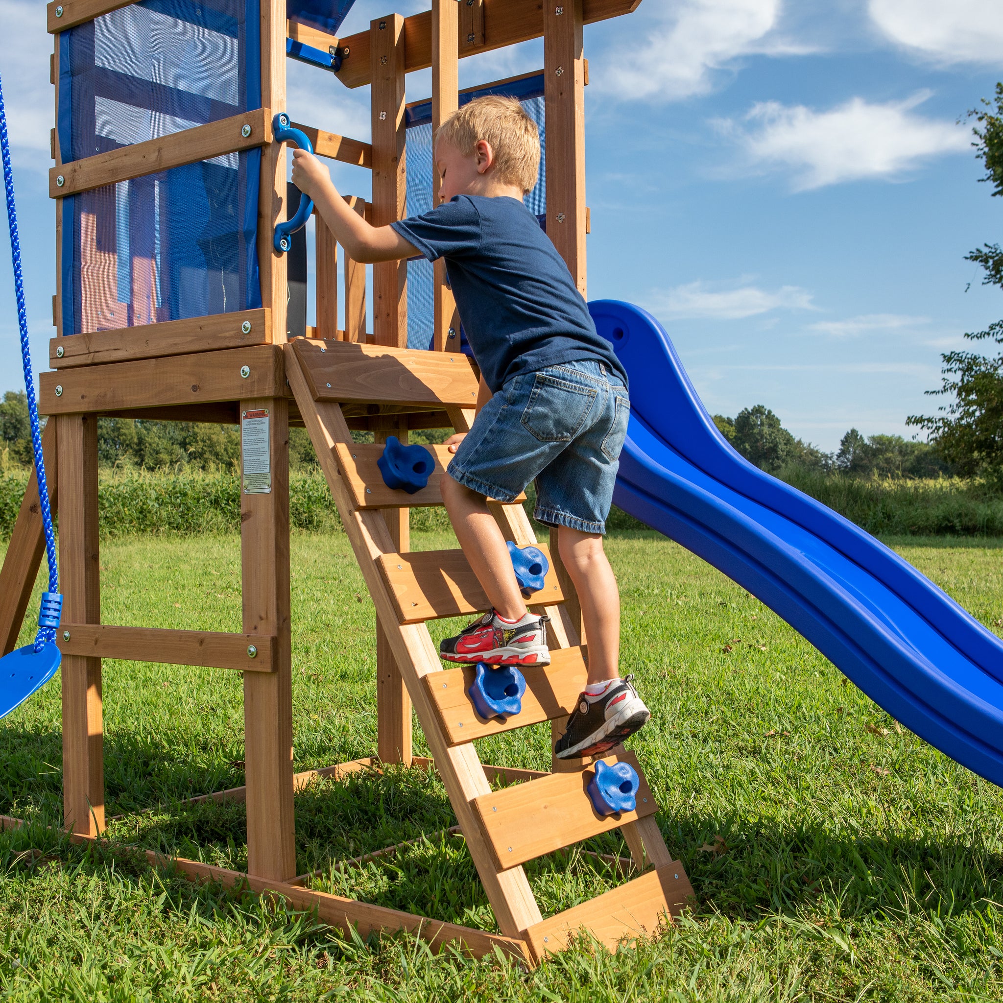 backyard discovery aurora wooden cedar swing set walmart