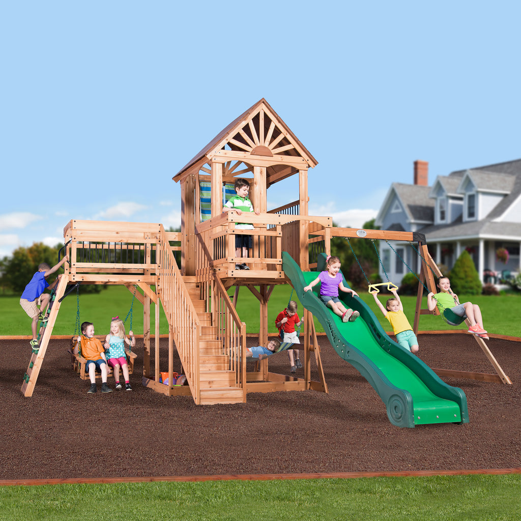 backyard discovery oceanview cedar swing set