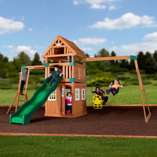 Castle Peak Wooden Swing Set