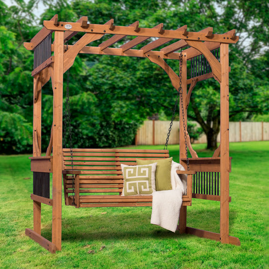 Cedar Pergola Swing Patio Products Backyard Discovery