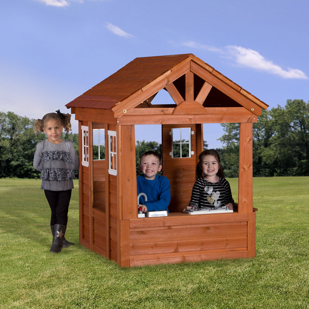 backyard discovery columbus all cedar wood playhouse