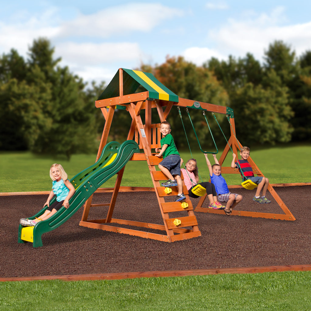 small wooden outdoor playsets