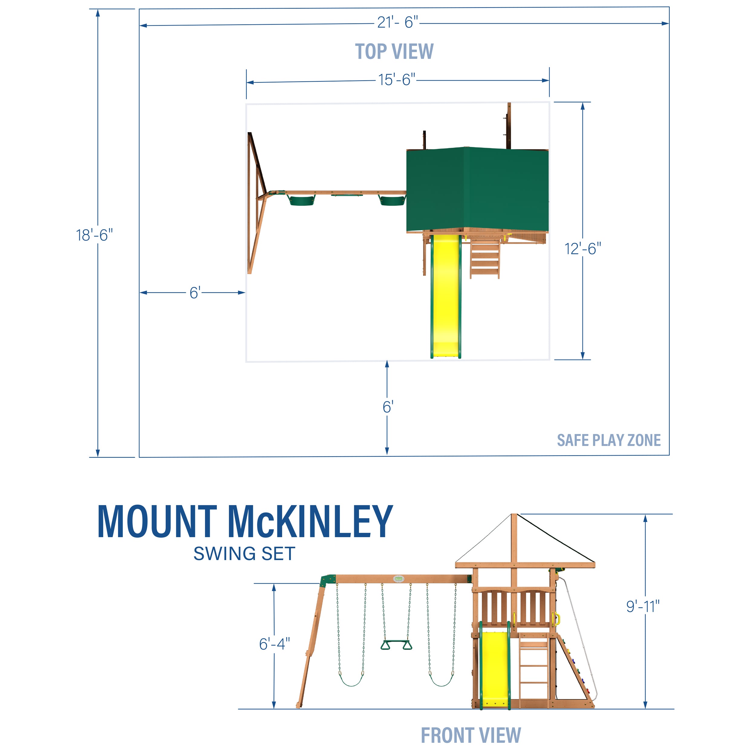 Mount McKinley Wooden Swing Set for Kids – Backyard Discovery