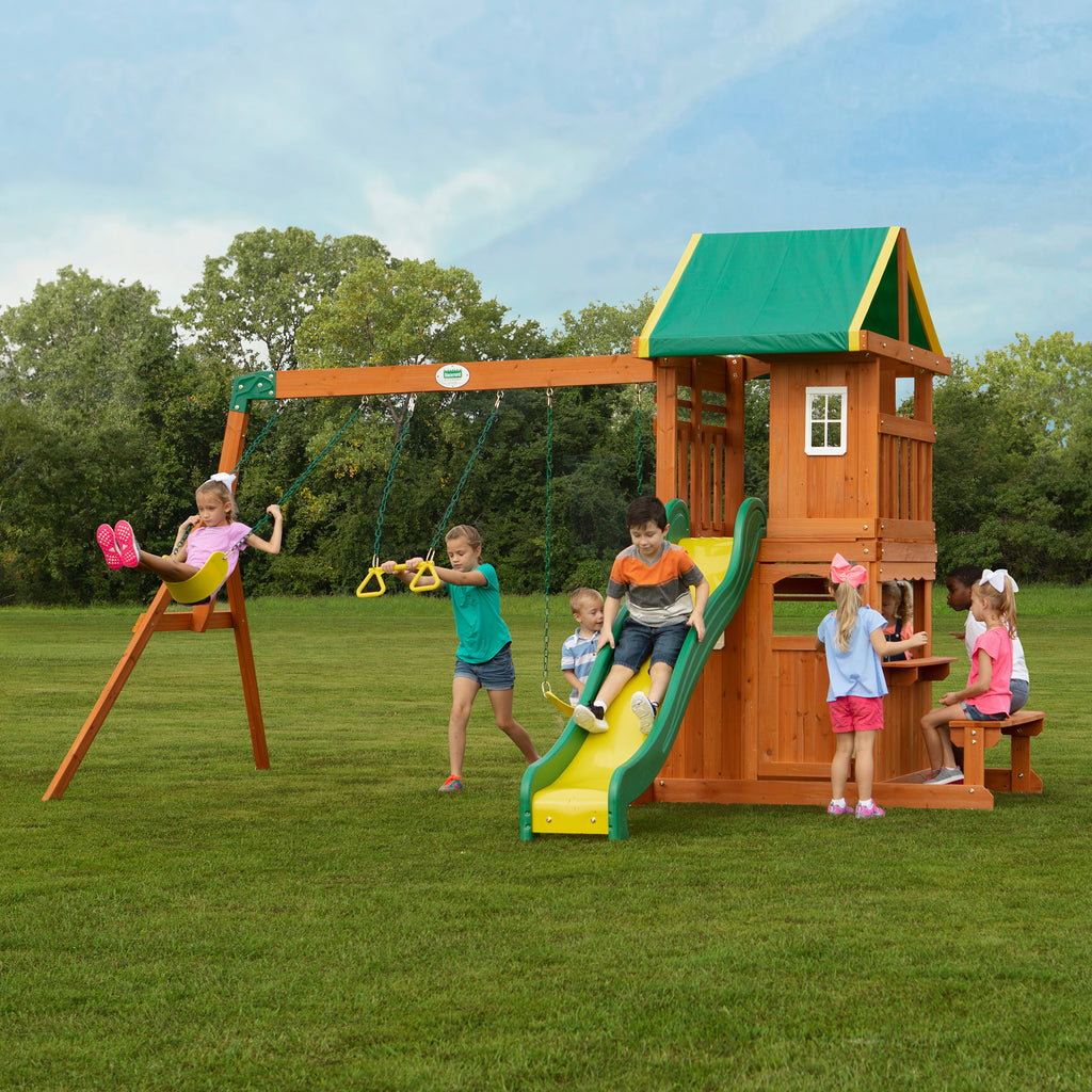 smaller wooden outdoor playsets with no swings