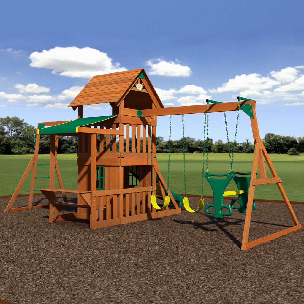 Saratoga Wooden Swing Set Playsets Backyard Discovery