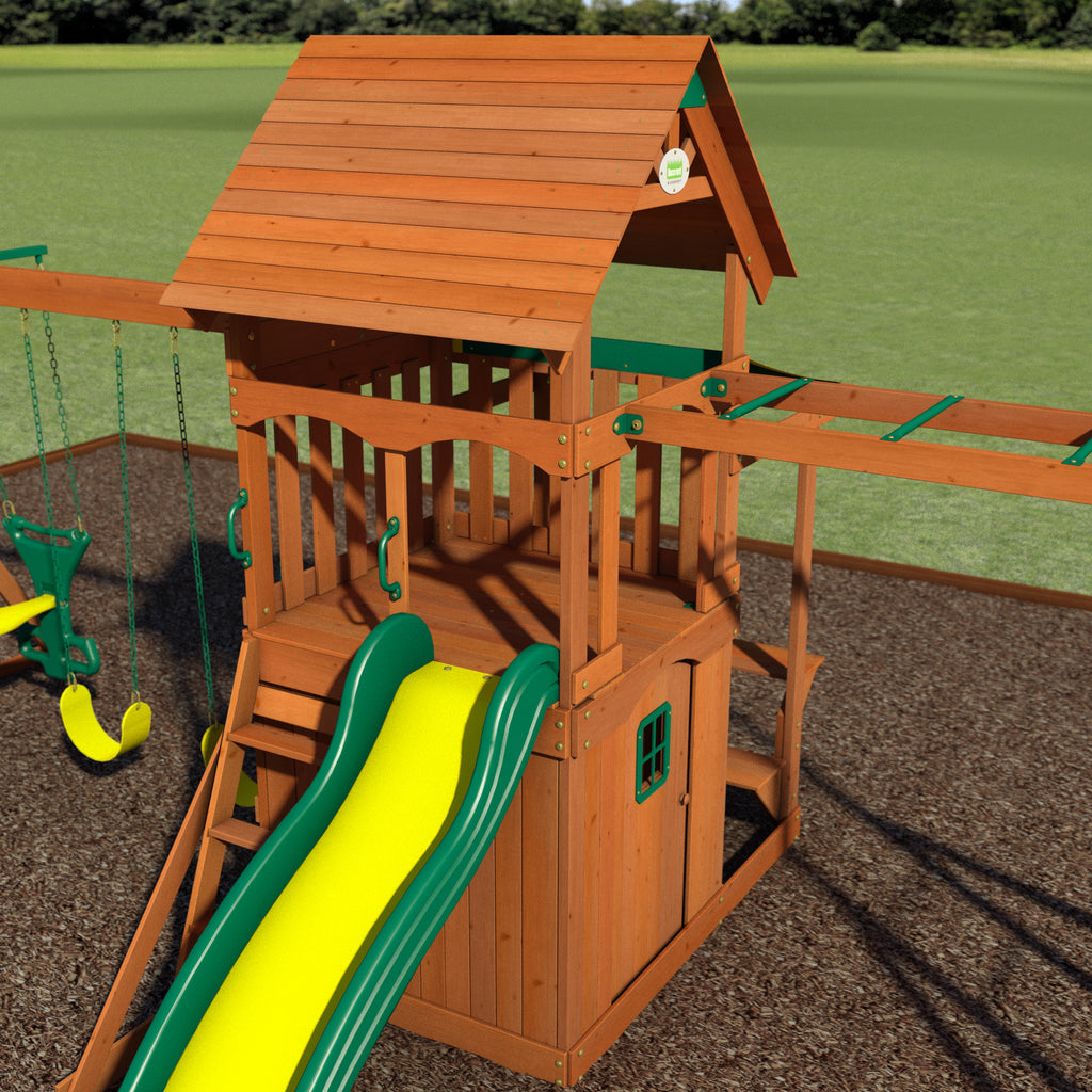 Saratoga Wooden Swing Set Playsets Backyard Discovery