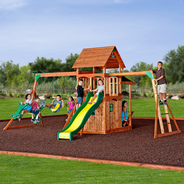 saddlebrook wooden swing set