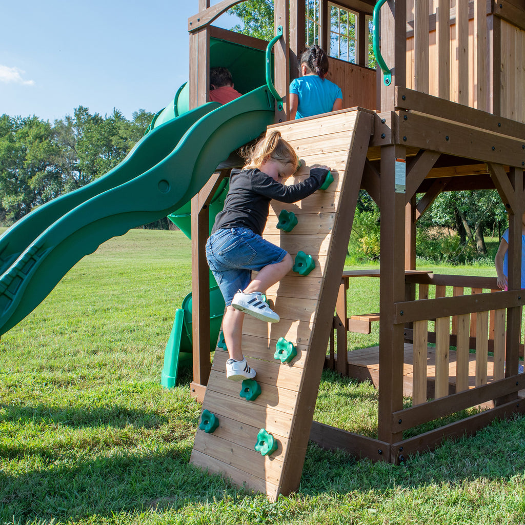 outdoor playset with tube slide