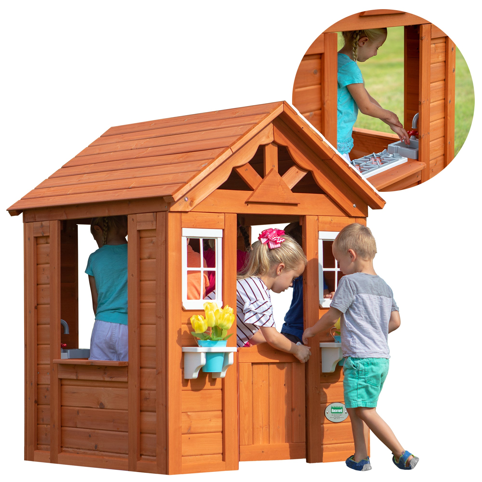 Cabane en Bois Maison d'Enfants de Jardin Equipée Timberlake - Backyard  Discovery