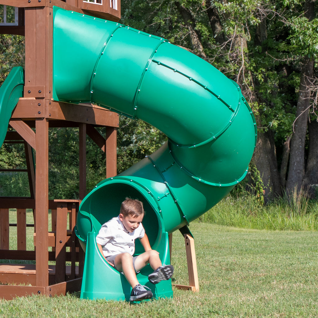 playset with tube slide