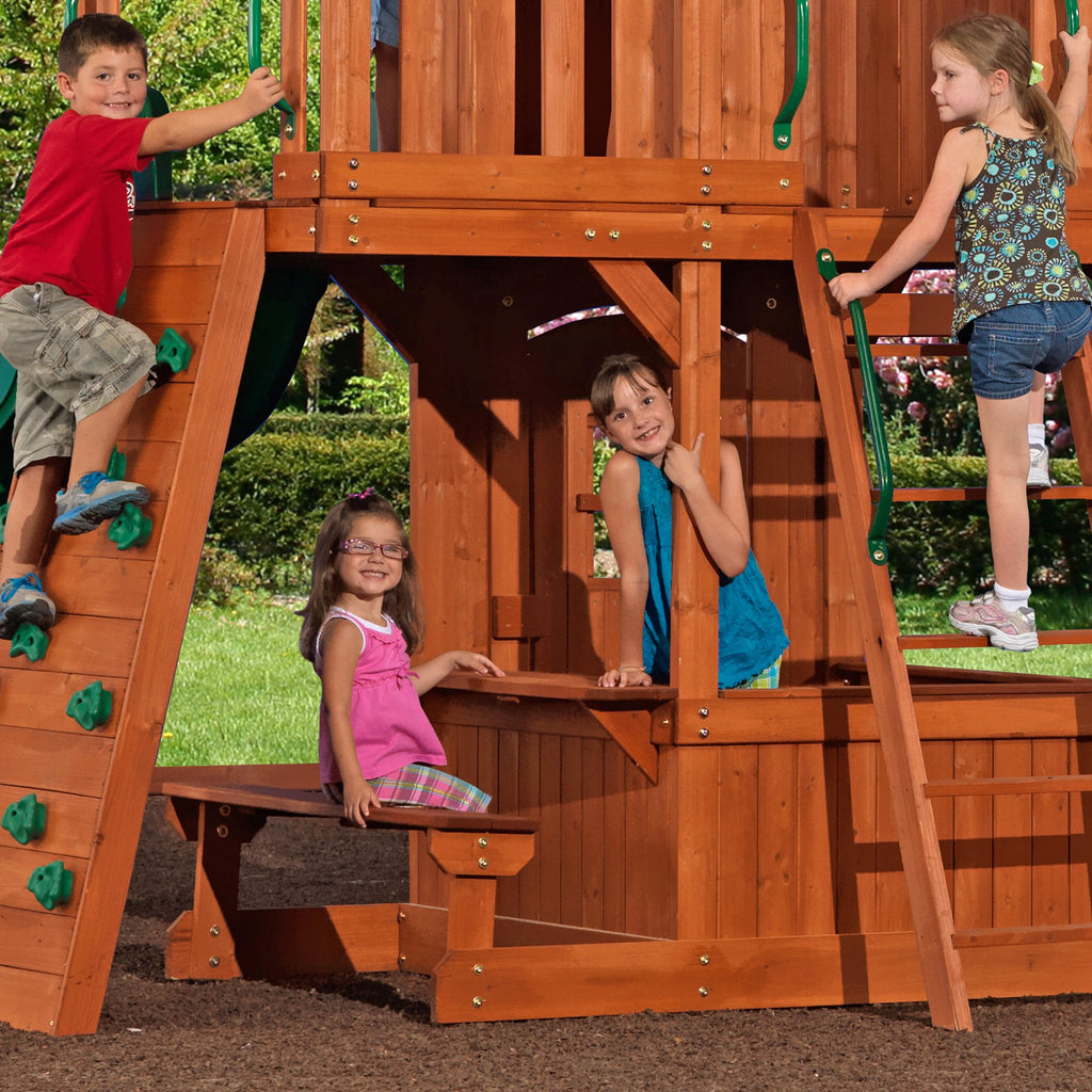 backyard discovery monterey all cedar wood playset swing set