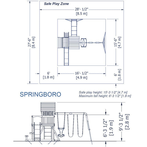 springboro wooden swing set