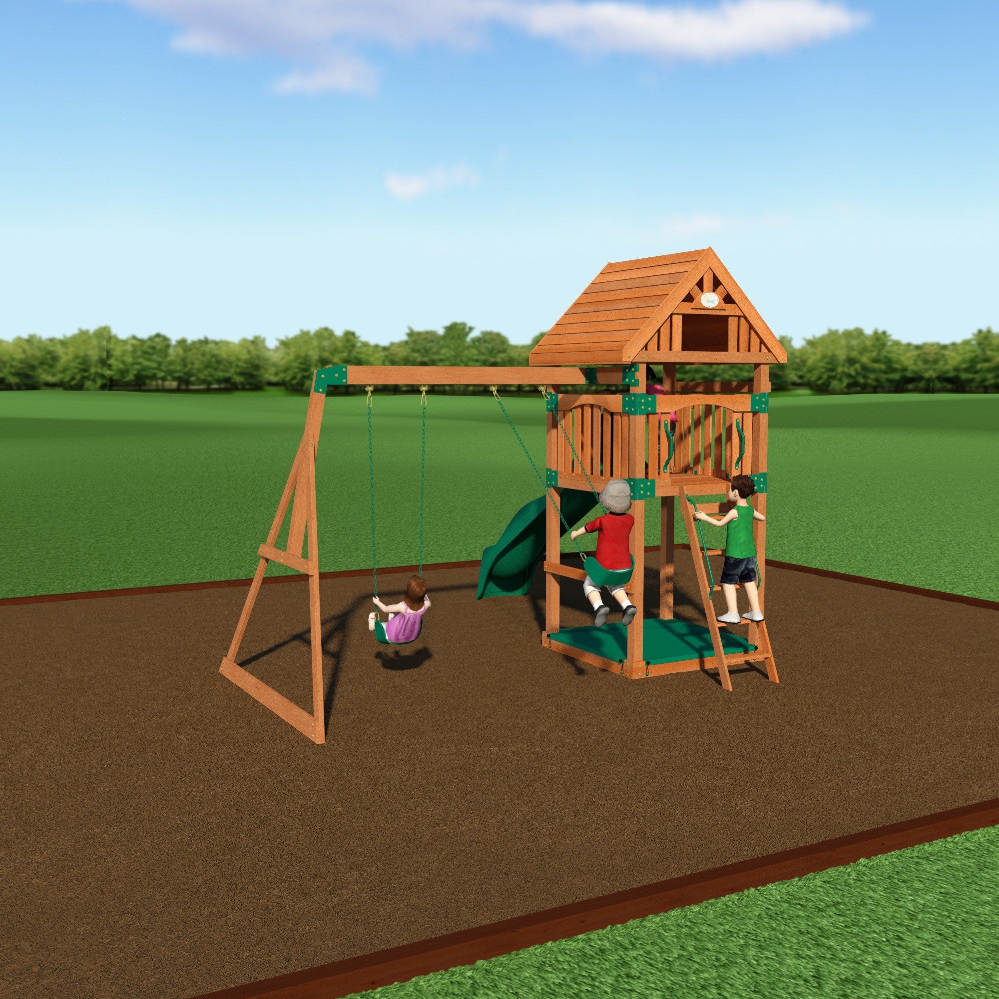 backyard odyssey swing sets trek wooden swing set 3