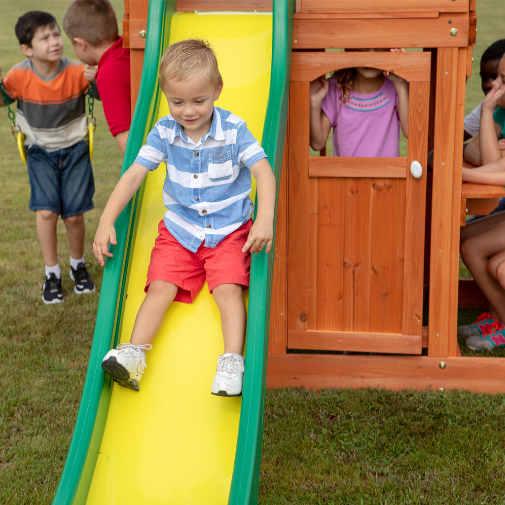 backyard discovery oakmont all cedar wood playset swing set