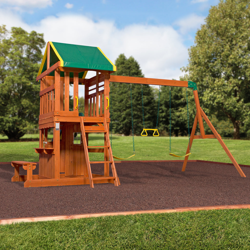 backyard discovery weston all cedar wood playset swing set