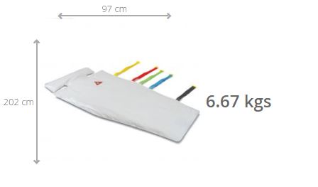 Imagen de las medidas del colchón de vacío Ergo Mat de PAX
