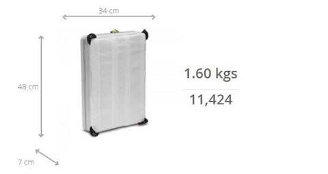 Imagen de las medidas del Kit de ampolla Wasserkuppe de partición central para mochila de emergencia