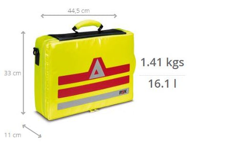 Imagen de las medidas del maletín de emergencia infantil de PAX
