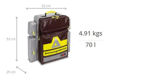 Image des mesures du sac à dos d'urgence PAX Care