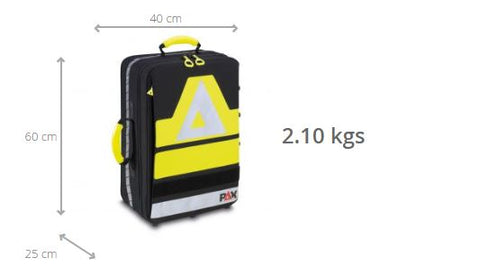 Imagen de las medidas de la mochila con kit de herramientas RA de PAX