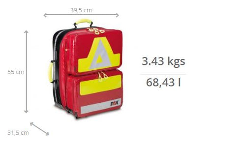 Imagen de las medidas de la mochila de emergencia Wasserkuppe L-FT2