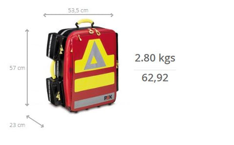 Imagen de las medidas de la mochila de emergencia Wasserkupe L-ST de PAX