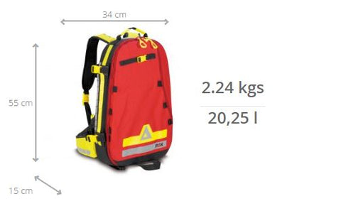 Imagen de las medidas de la mochila para rescate de montaña Patrouilleur S de PAX